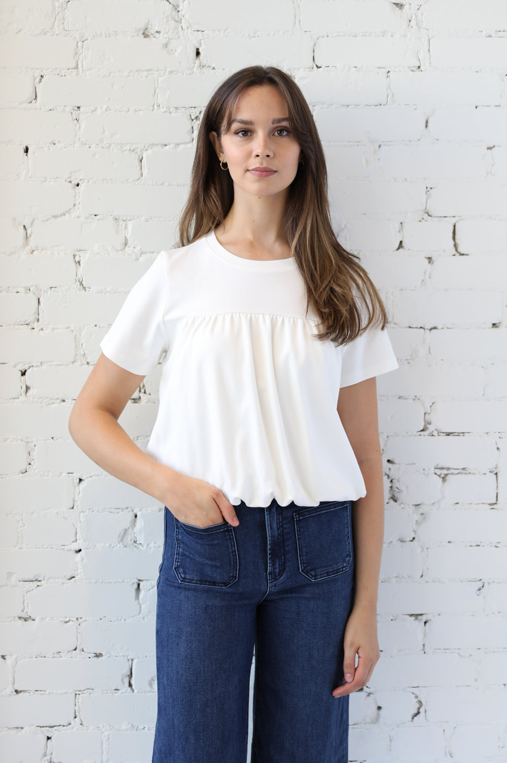Essentials Bubble Hem Short Sleeve Tee