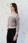 Shoulder Button Stripe Knit
