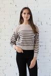 Shoulder Button Stripe Knit