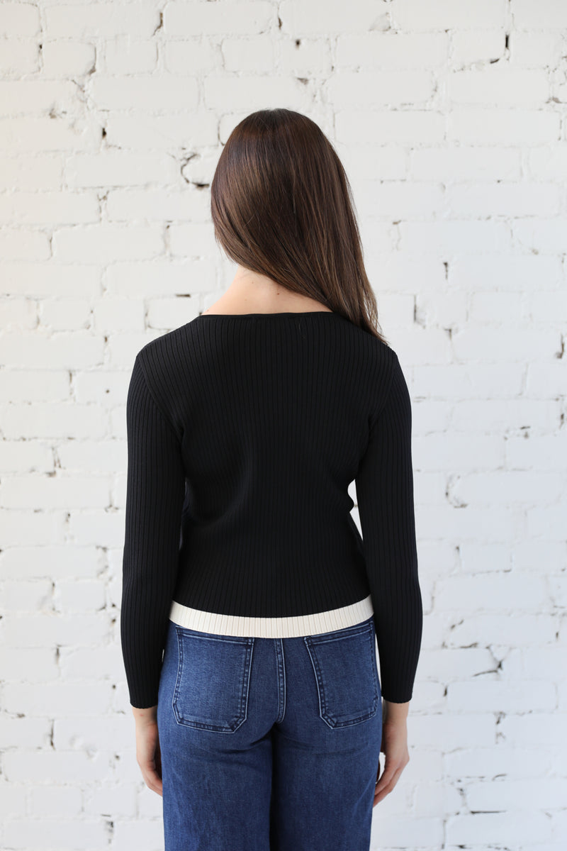 Double Layer Rib Knit Cardi