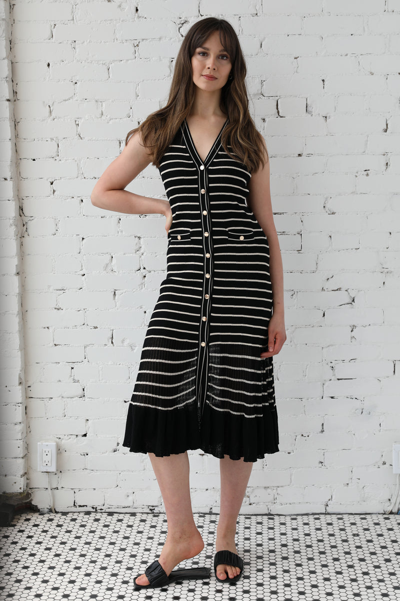 Veronica Stripe Button Down Dress