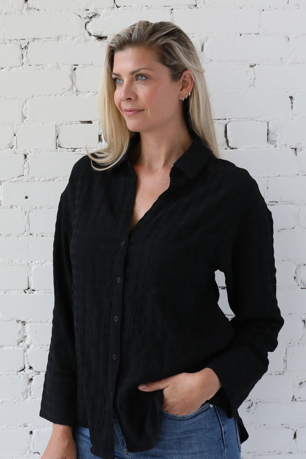 MARLEE </br>Bliss Twist Back Button Down