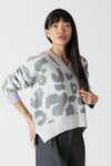 Animal Print V-Neck Knit