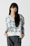 Animal Print V-Neck Knit