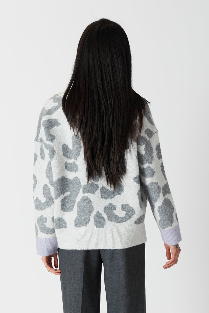 Animal Print V-Neck Knit