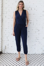 Sleeveless Crossover Front Jumpsuit