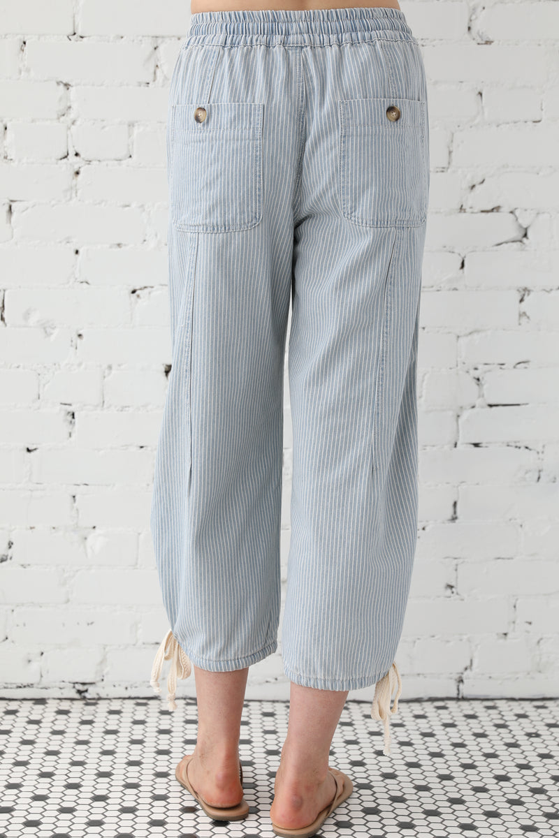 Stripe Cargo Tie Jogger