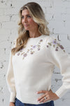 Embroidered Floral Knit Pullover