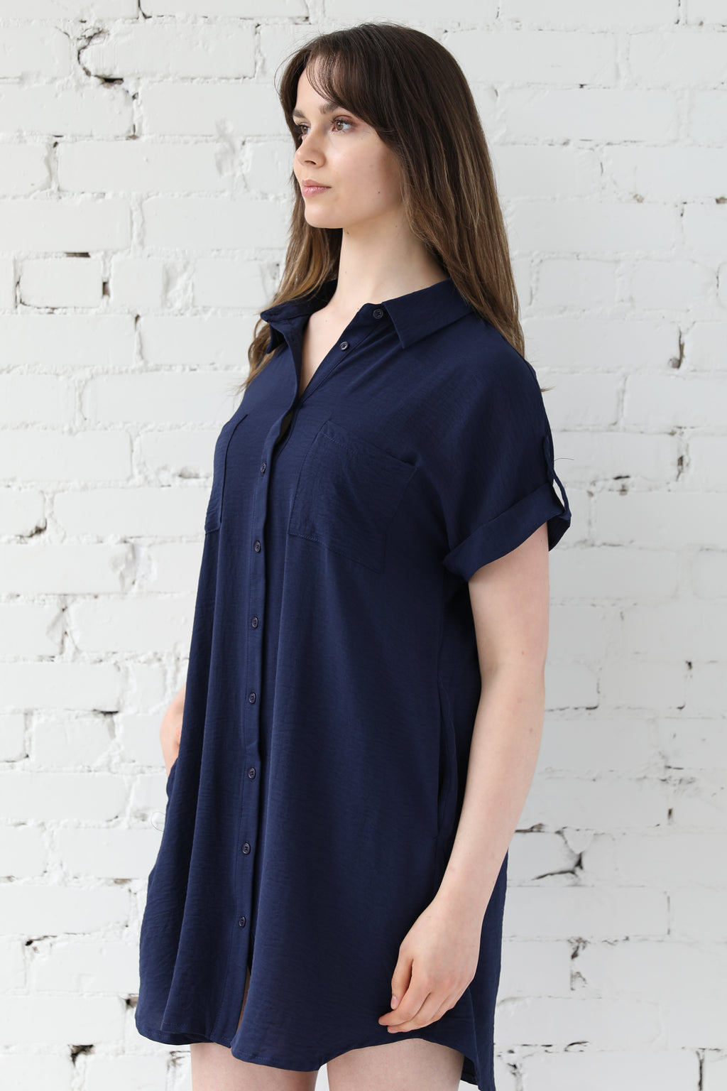 Button-Up Woven Dress