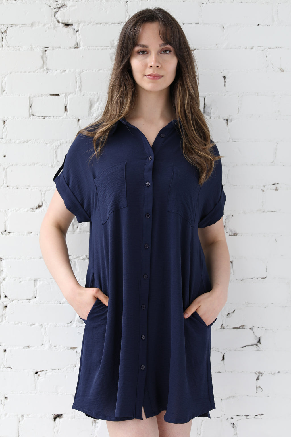 Button-Up Woven Dress