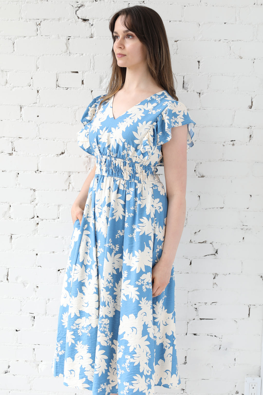 Rowan Floral Print Midi Dress
