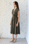 Marnie Twill Suede Midi Dress