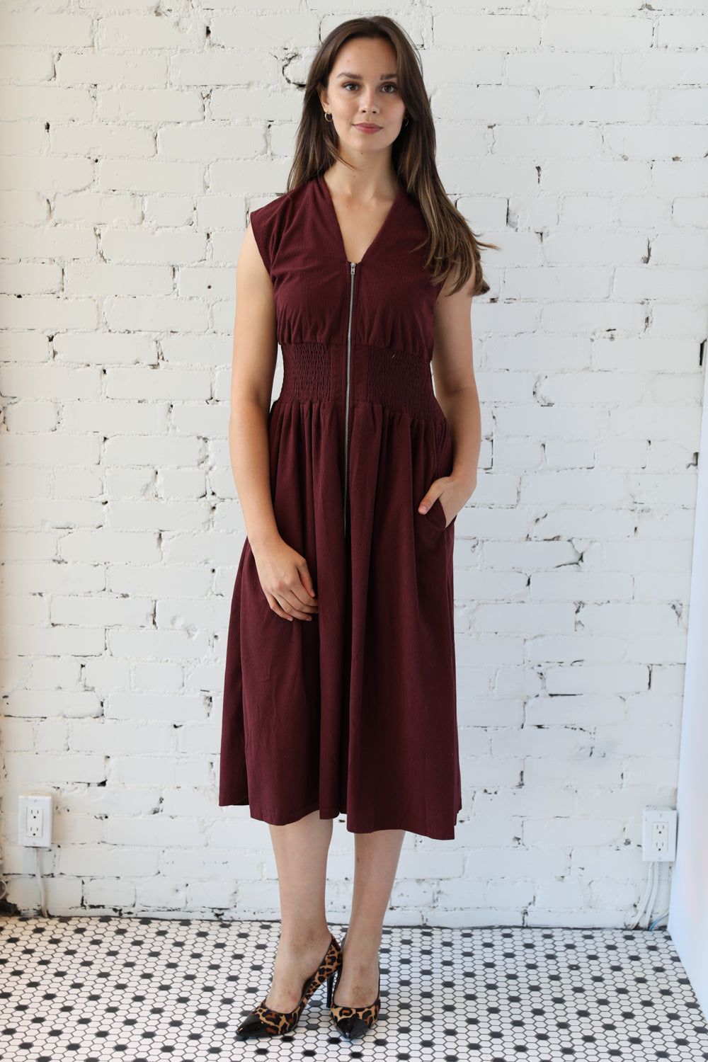 Bianca Corduroy Midi Dress