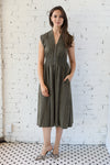 Marnie Twill Suede Midi Dress