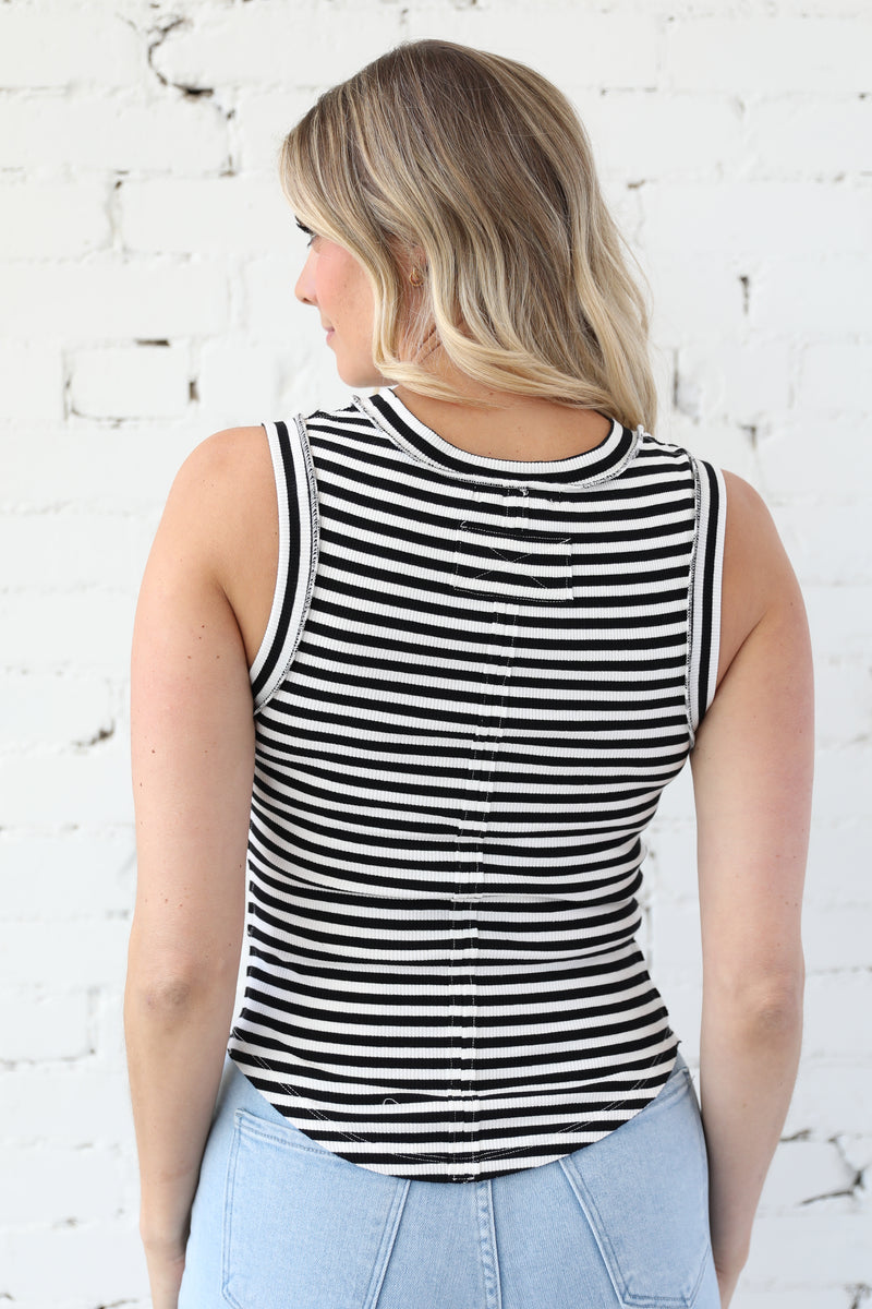 Striped Ribbed Tank