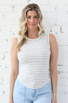 Stripe Pattern Ribbed Top