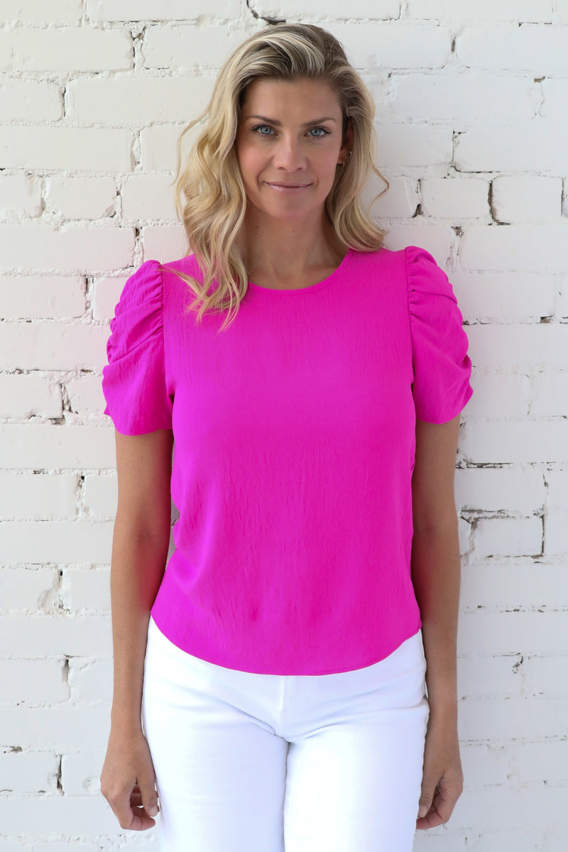 AVERY RAYNE </br>Corale Puff Sleeve Top
