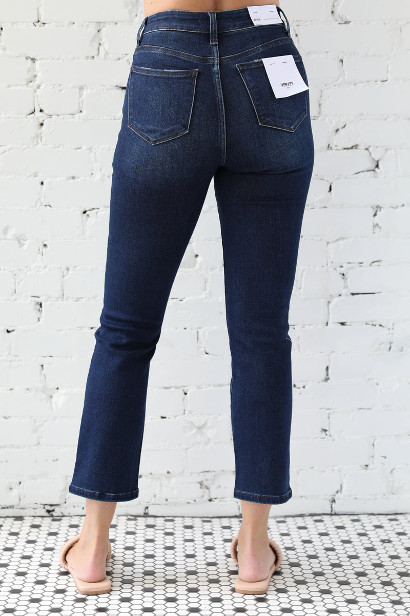 High Rise Ankle Slim Straight