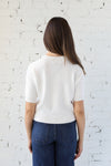 Short Sleeve Waffle Knit Pullover