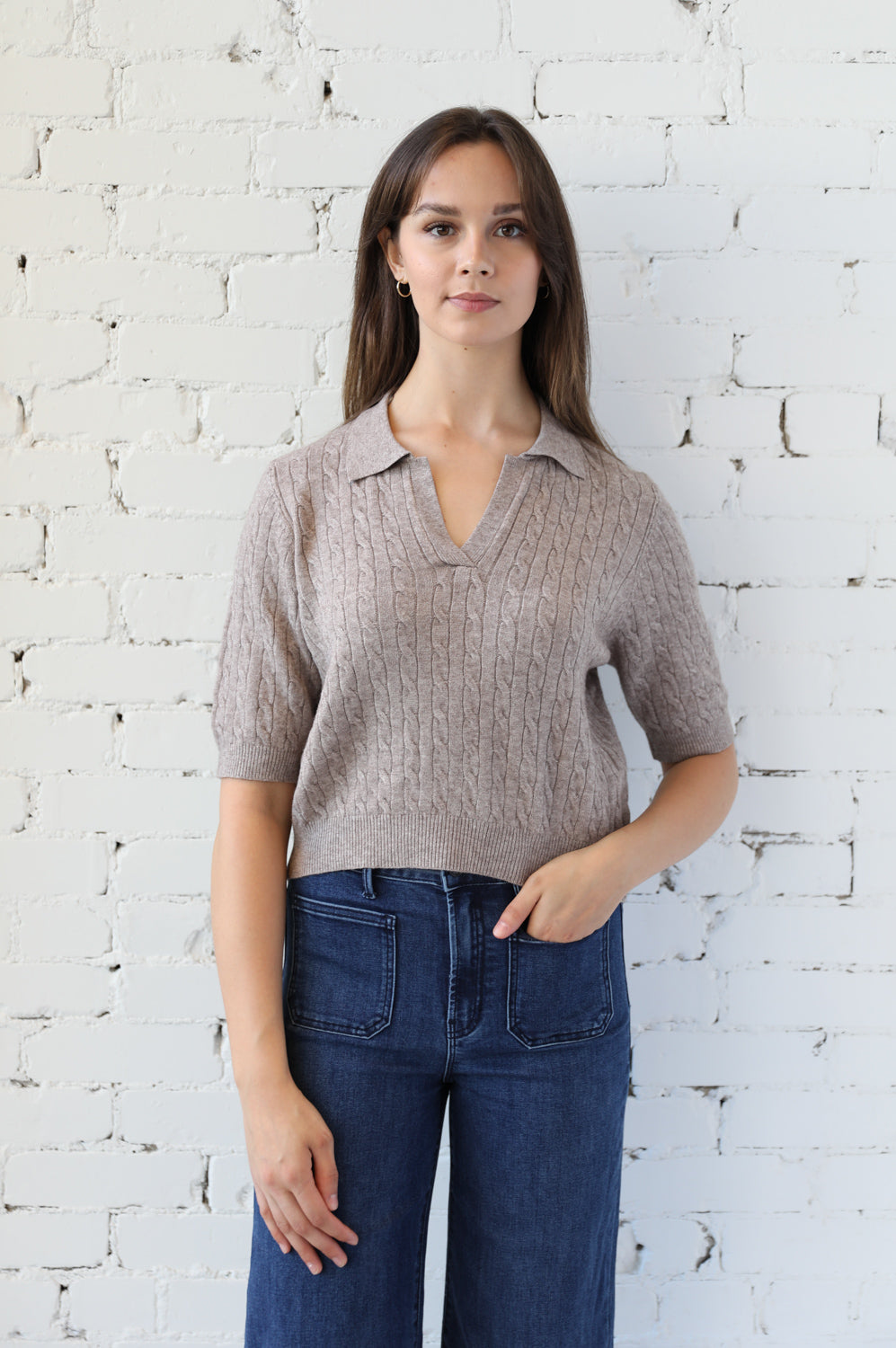 Short Sleeve Polo Knit