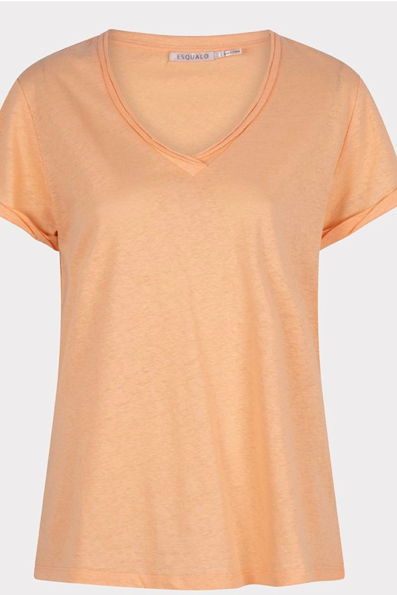 ESQUALO </br>Tee With Curled Edge Details