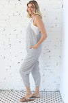 Striped Crinkle Knit Jersey Jumpsuit