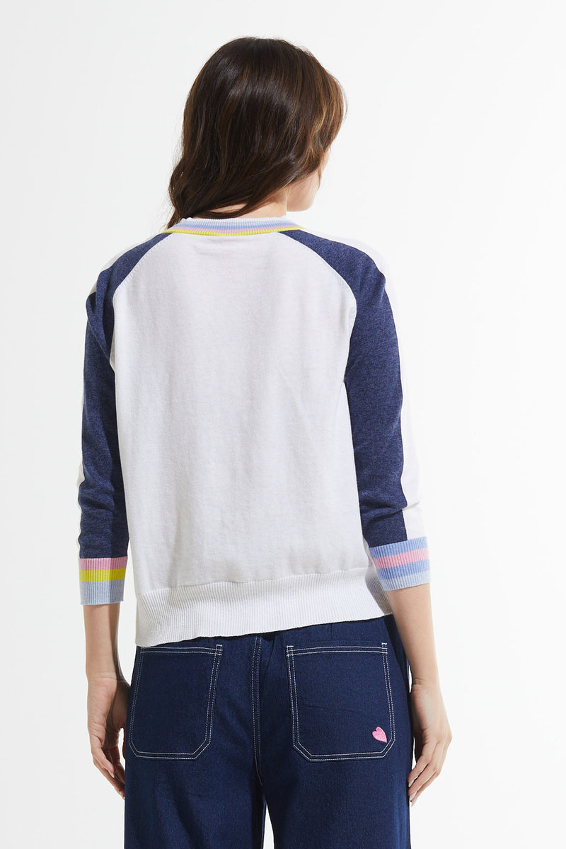 Stripe Trim Cardi