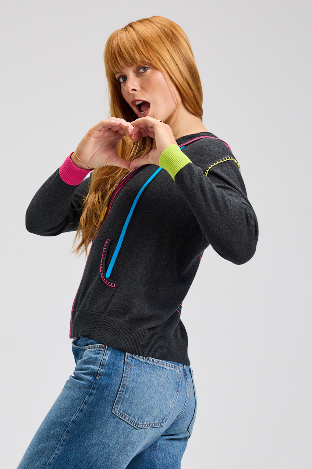 Heart Embroidery Hoodie