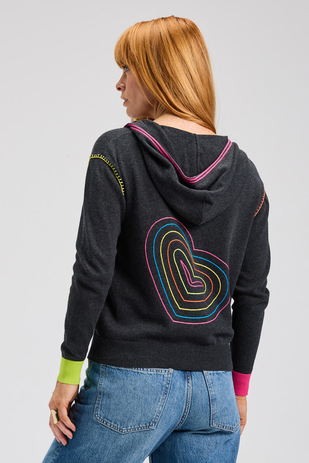 Heart Embroidery Hoodie
