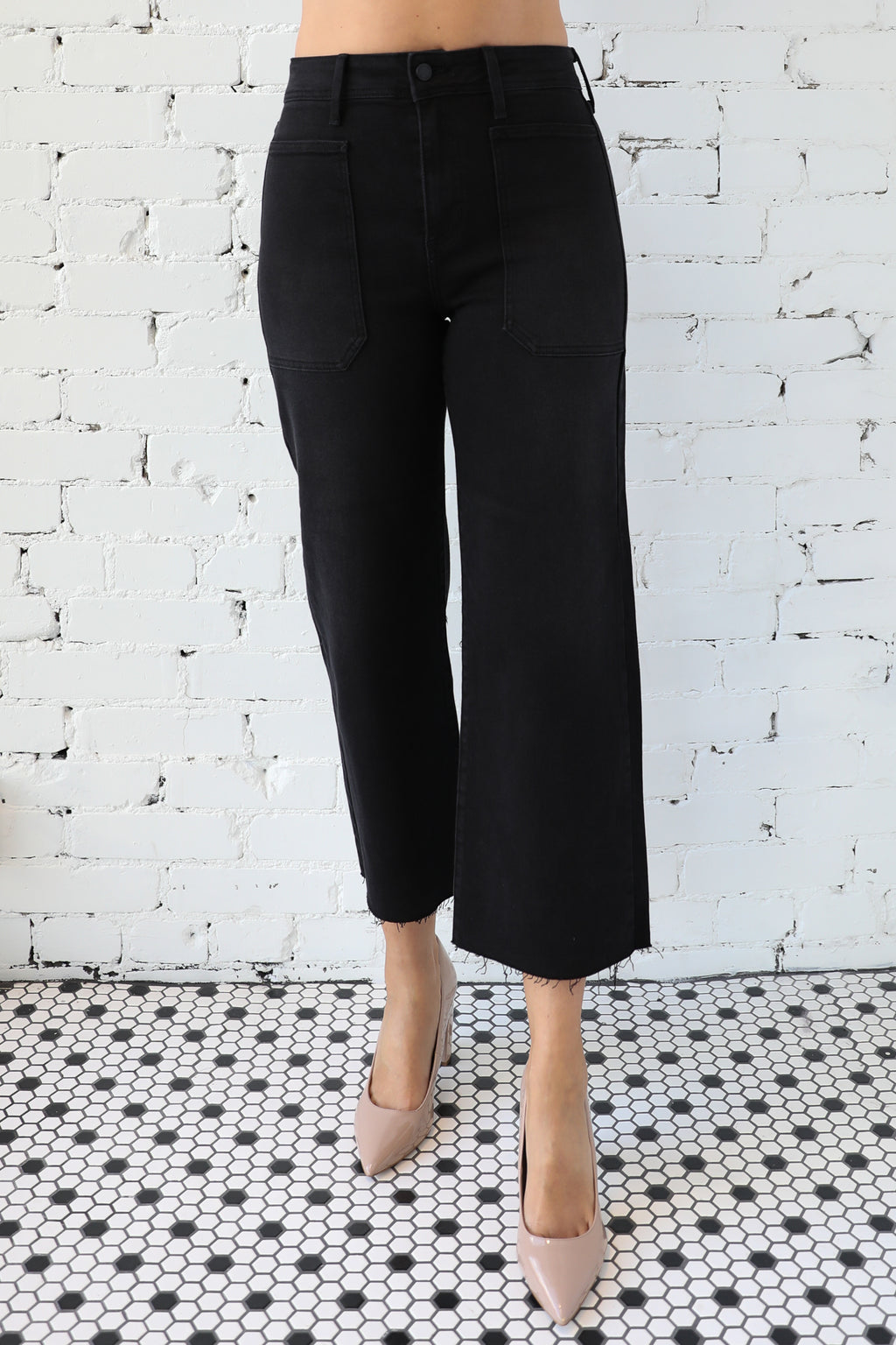 JUST BLACK </br>High Rise Utility Wide Leg