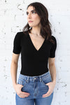 C'EST MOI </br>Wrap Body Suit Bamboo Available In Black & White