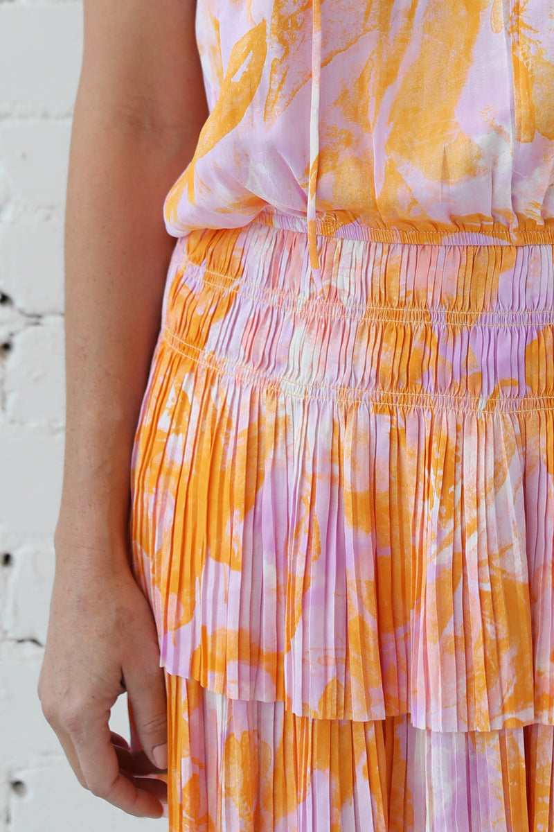 AVERY RAYNE </br>Watercolor Ruffle Neck Dress