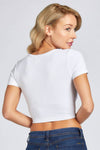 C'EST MOI </br>Bamboo Short Sleeve Crop Tee One Size Fits All
