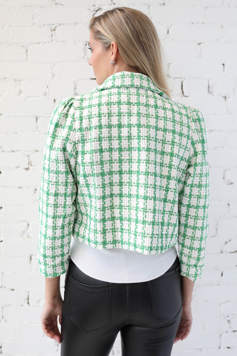 MARLEE </br>Plaid Tweed Short Jacket
