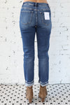 FLYING MONKEY </br>Stretch Boyfriend With Single Cuff Detail