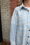AVERY RAYNE </br>Contrast Sleeve Tweed Shacket