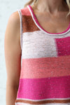AVERY RAYNE </br>Color Block Scoop Neck Knit Tank