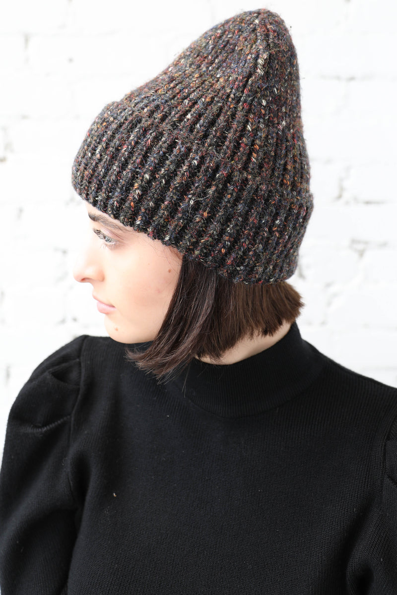PARPAR </br>Cashmere Blend Melange Rib Beanie