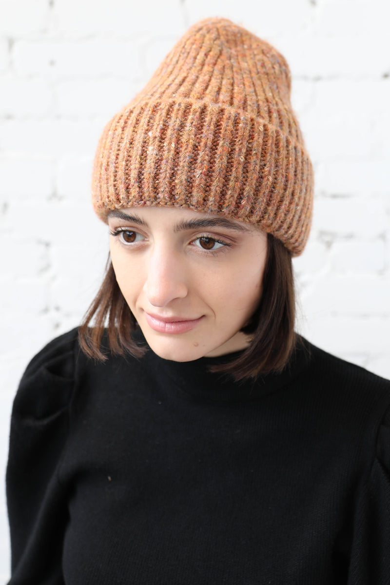 PARPAR </br>Cashmere Blend Melange Rib Beanie