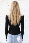 AVERY RAYNE </br>Shoulder Cut Out Rib Cardigan