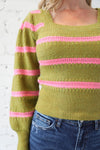 AVERY RAYNE </br>Square Neck Stripe Knit