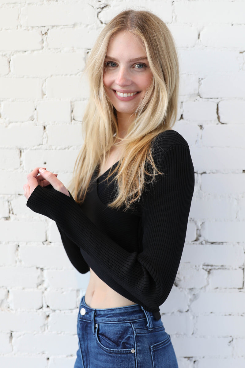 AVERY RAYNE </br>Front Wrap Knit Top