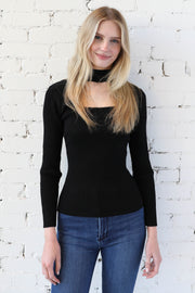 Mock Neck Knit Top