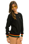 AVIATOR NATION </br>Rainbow Rib Crew Sweatshirt